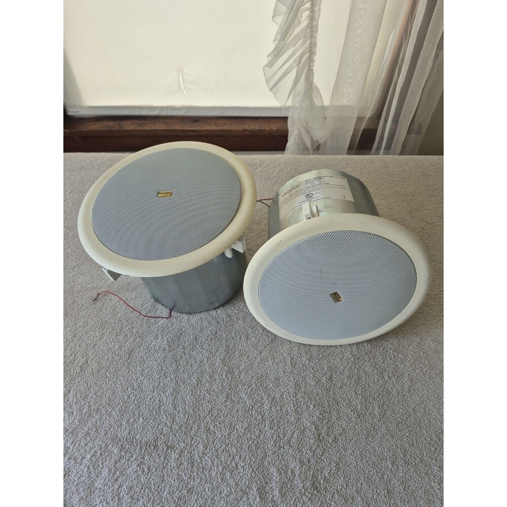Mood Media XD6 XD6201T 70.7V 100V Commercial Ceiling Speakers Pair w/ Enclosures